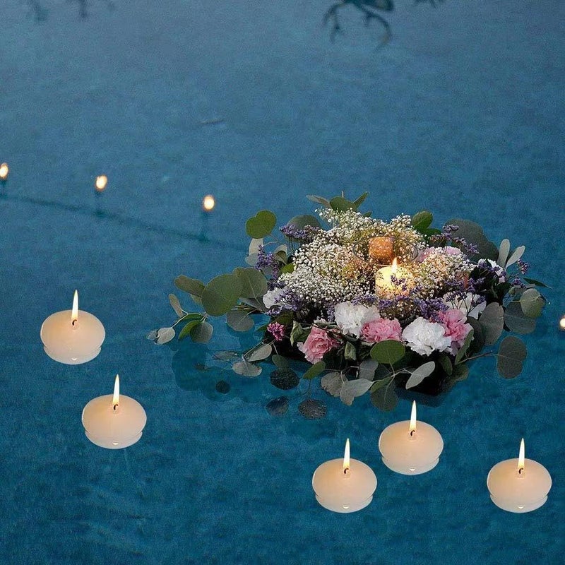 Nancia 3 inch Floating Candles,24Pack White Dripless Wax Unscented Wax 13-15Hours Burning, Wedding Party Candles,for Centerpieces Suitable for Cylindrical Vases,Swimming Pool,Restaurant Decoration - Image 4